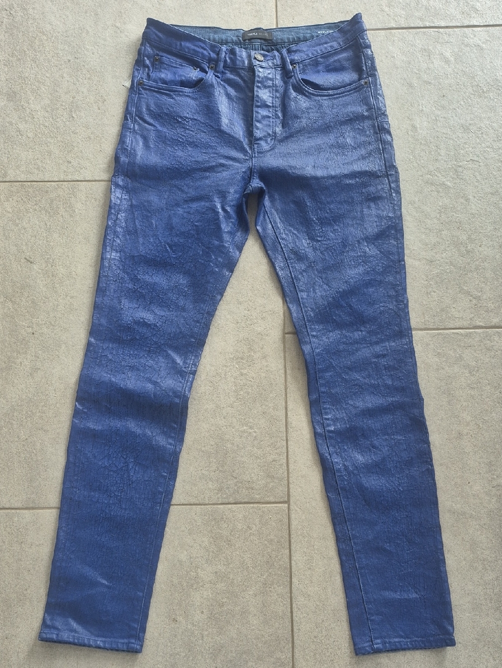 PURPLE DENIM. Men's Blue  Slim Fit Jeans